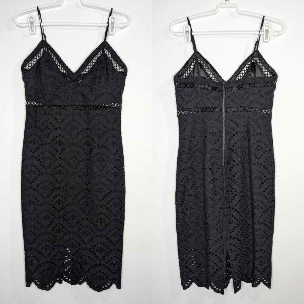 Bardot Sofia black eyelet lace pencil dress 6